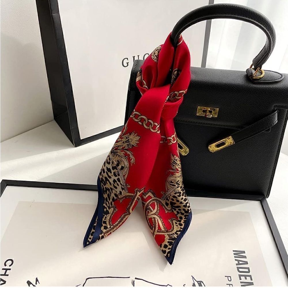 Red Chain Silk Scarf - Picture 2 of 4